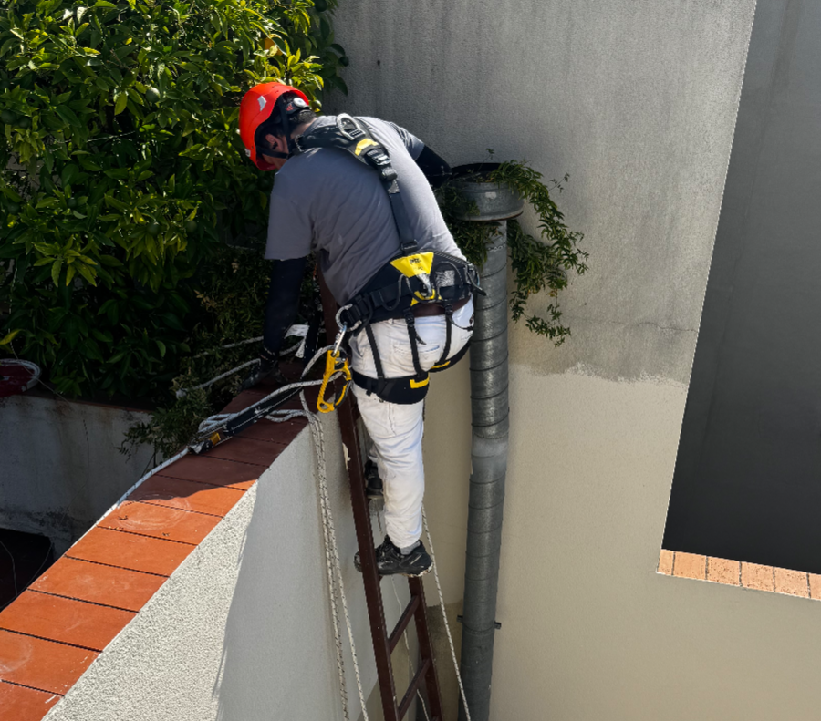 Pintura en trabajos verticales — resultado final